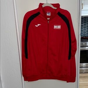NWT Joma Lebanon Red Track Jacket with Black Accents and flag